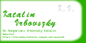 katalin vrbovszky business card